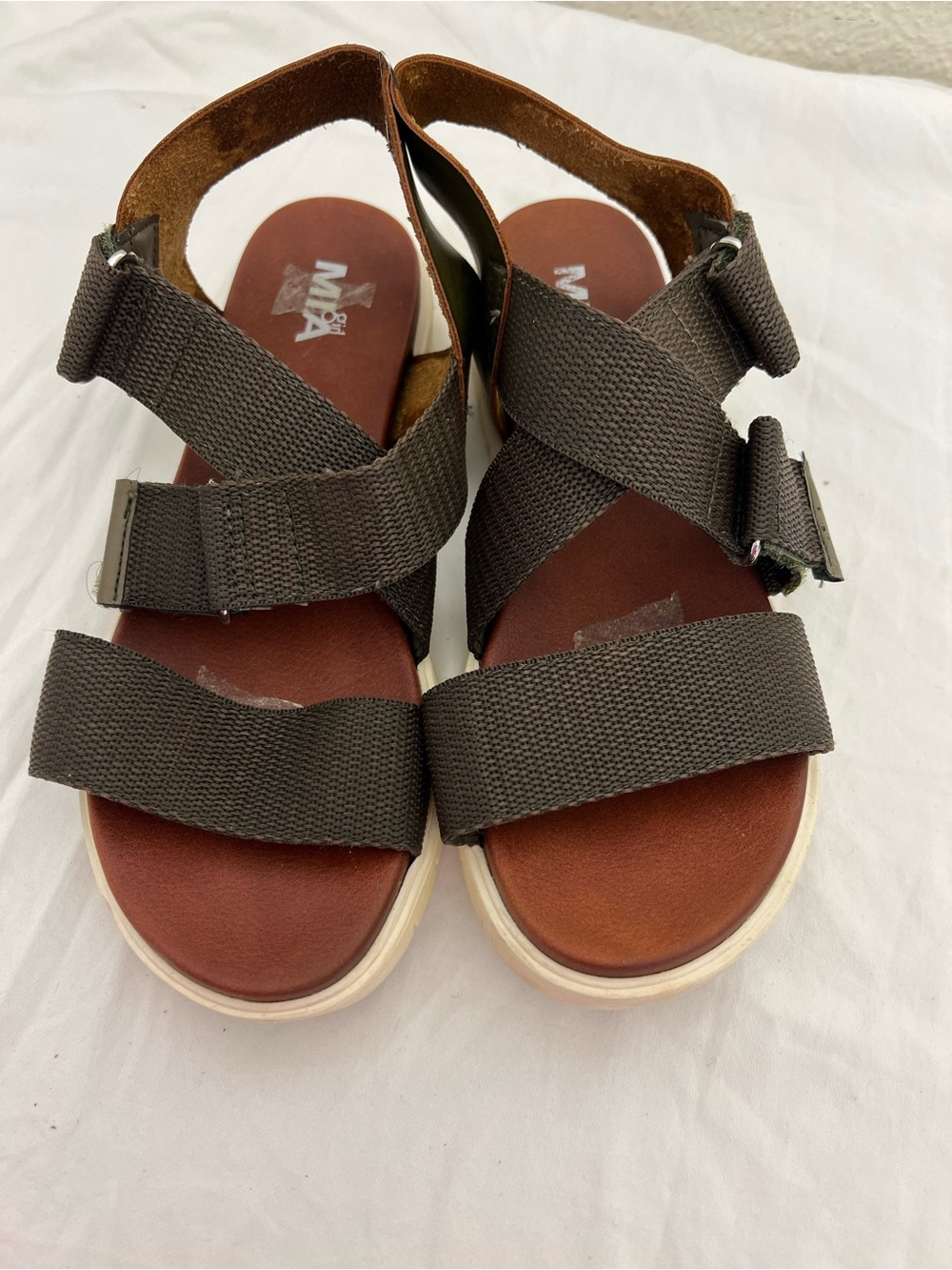 MIA Dark Brown Strappy Platform Sandals